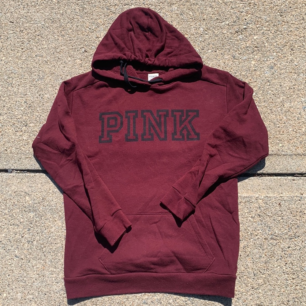Victoria’s Secret pink maroon logo hoodie! Size XS